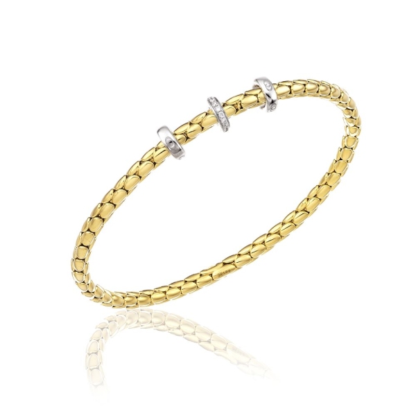 Chimento Stretch Spring 18ct Yellow Gold Diamond Bracelet 1B00955B12180