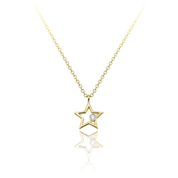 Chimento 18ct Yellow Gold Diamond Love In Star Pendant with 18" Chain 1G09671B11450