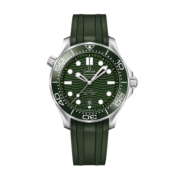 OMEGA Seamaster Diver 300m Co Axial Green Dial Green Rubber Strap 21032422010001