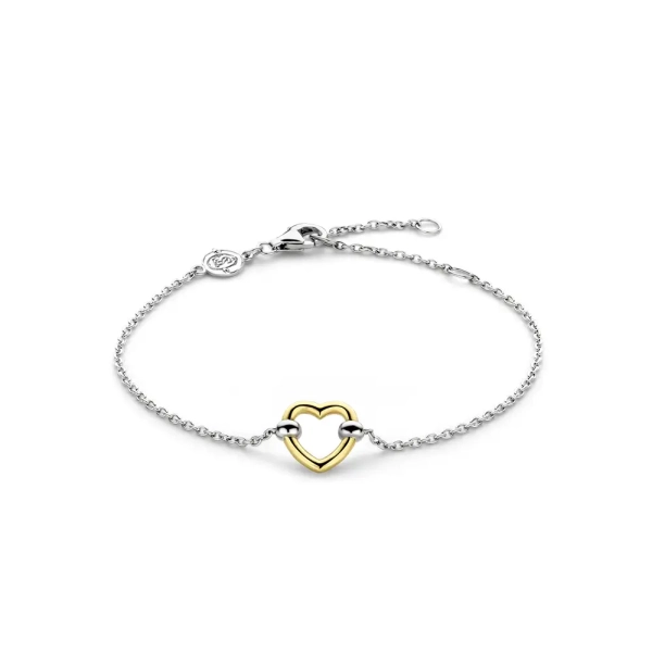 Ti Sento Silver and GP Heart Bracelet 23017SY