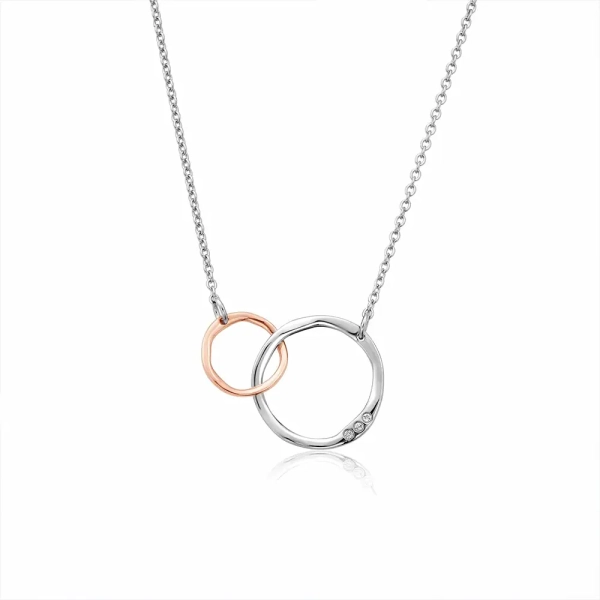 Clogau Ripples Choker Silver and Rose Gold Necklace 3SRPP0601