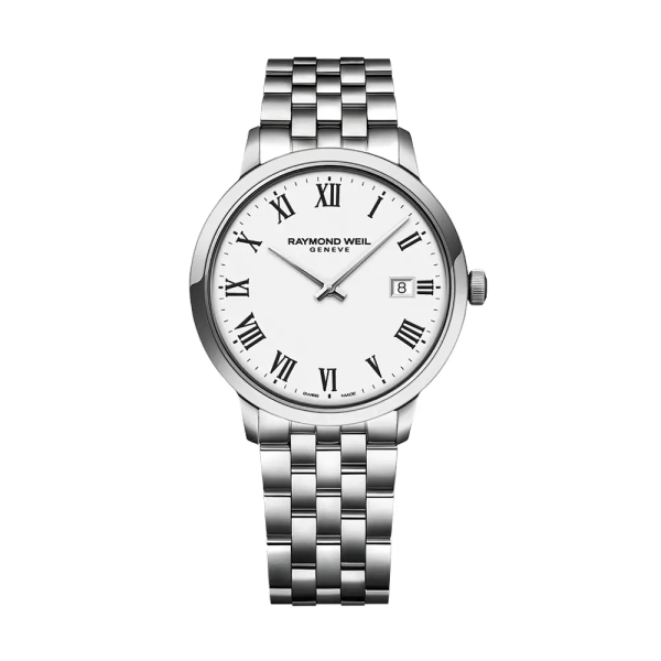 Raymond Weil Toccata 39mm White Roman Bracelet Watch 5485-ST-0030