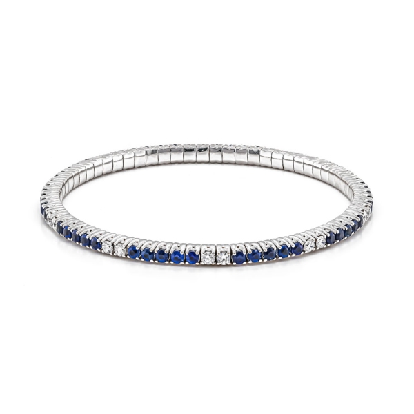Pre-Owned Picchiotti 18ct White Gold Sapphire and Diamond Expandable Bracelet