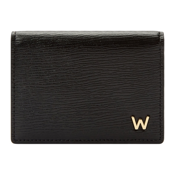 Wolf Black Leather Gusset Card Case 774402