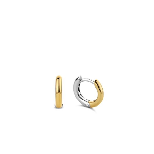 Ti Sento Silver Gold Plated Small Hoop Earrings 7811SY
