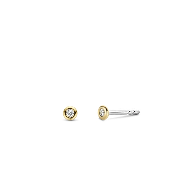 Ti Sento Gold Plated CZ Round Stud Earrings 7867ZY