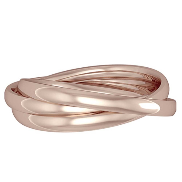 9ct Rose Gold 3 Band Russian Ring
