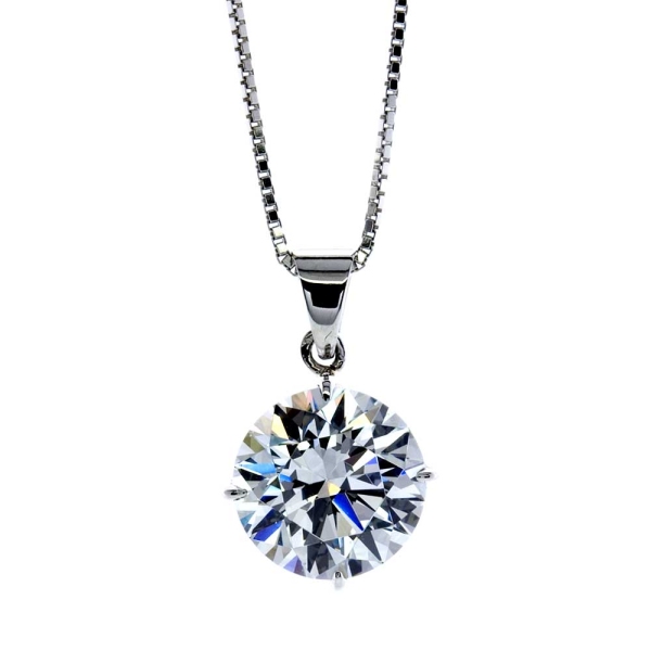 Carat* 4402 9ct White Gold 4 Prong Round Pendant 2ct|Johnsons Jewellers