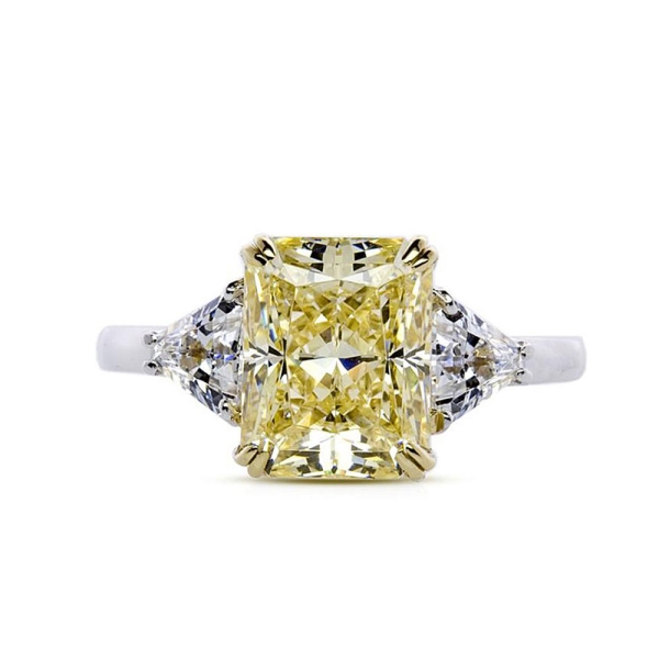 Carat* 9ct White Gold Alma Canary Radiant Ring CR9KW-ALMA-LY97-6