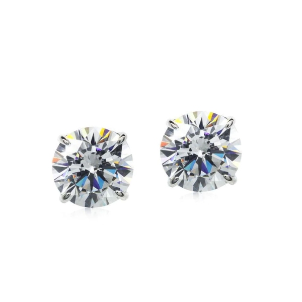 Carat 9ct White Gold Eternal Four Prong Round Stud Earrings