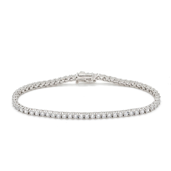 Carat Silver CZ Francine Round Prong Tennis Bracelet