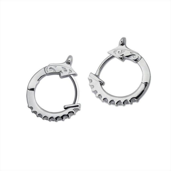 Carat* Silver Stone Set Baby Hoop Earrings CE925W-BABY