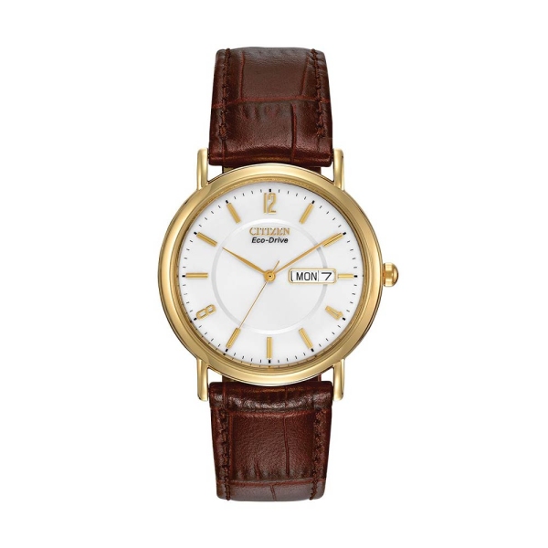 Citizen Mens Eco-Drive Gold Plated Watch - BM8242-08A