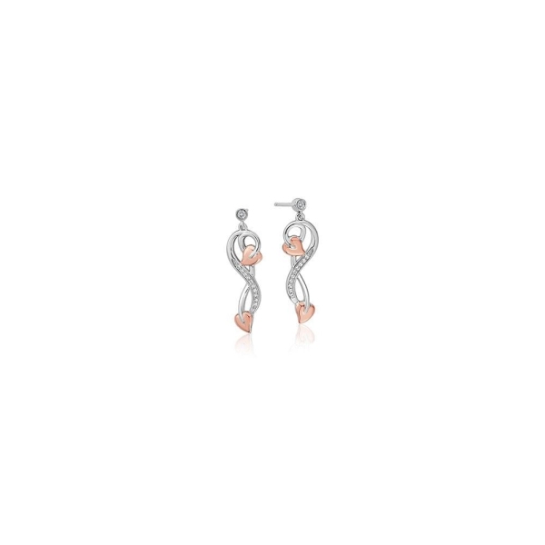 Clogau Tree of Life Silver and Rose Gold White Topaz Earrings 3STOL0202