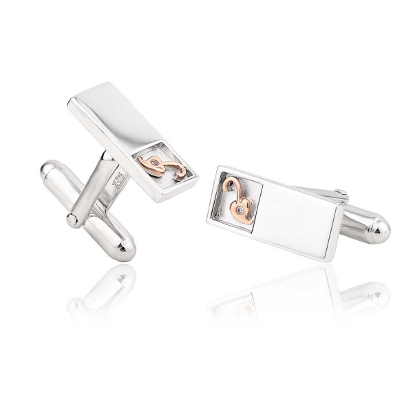 Clogau Silver 9ct Gold Tree of Life Diamond Cufflinks 3STOLDCL