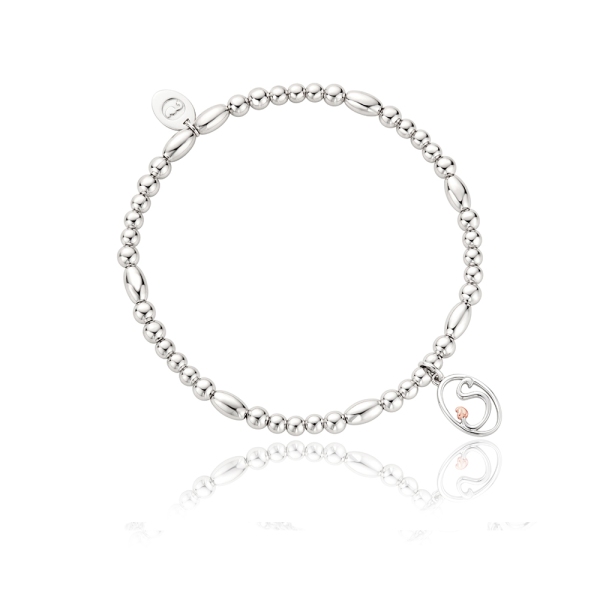Clogau Silver & 9ct Gold Letter S Tree of Life Initials Affinity Bead Bracelet - 3SBBIRS