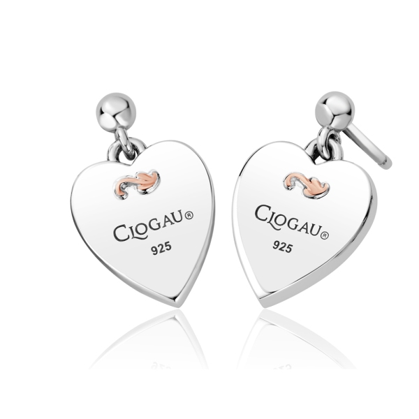 Clogau Silver & 9ct Gold Tree of Life Insignia Heart Stud Earrings - 3SCSHLE