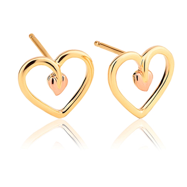 Clogau Tree of Life Heart Stud Earrings TLHE7