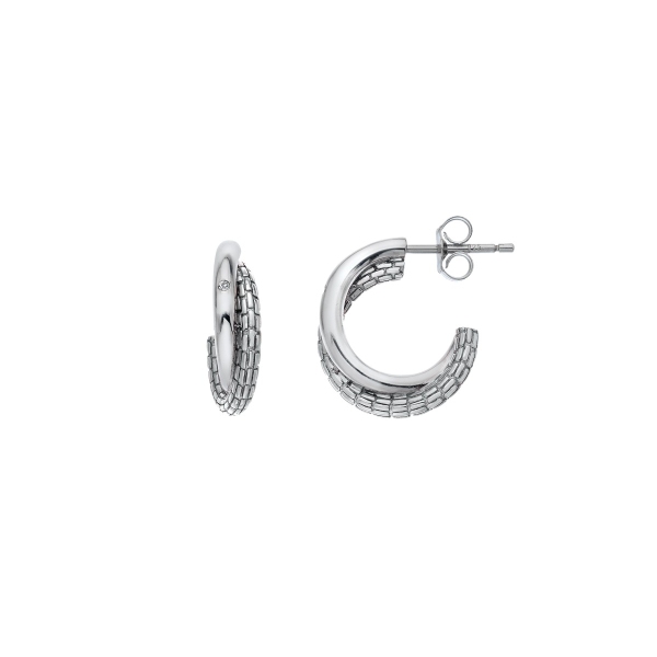 Hot Diamonds Silver Woven Interlocking Earrings DE689
