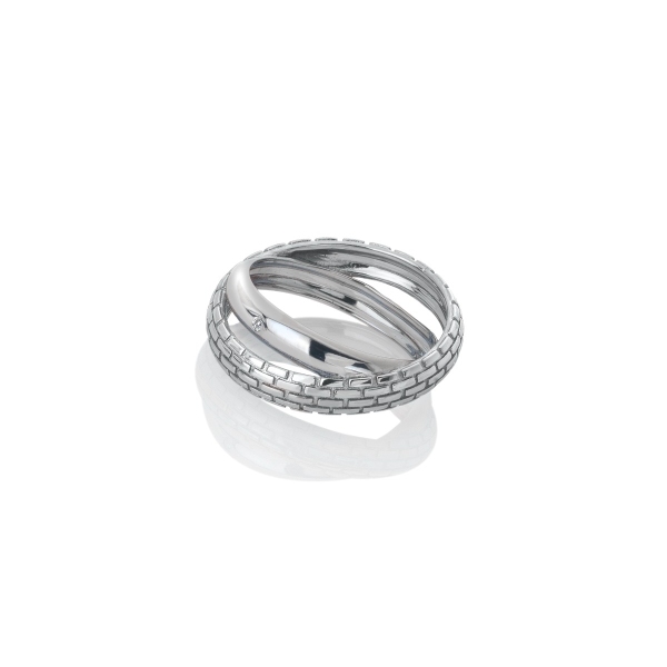Hot Diamonds Silver Woven Interlocking Ring DR235 