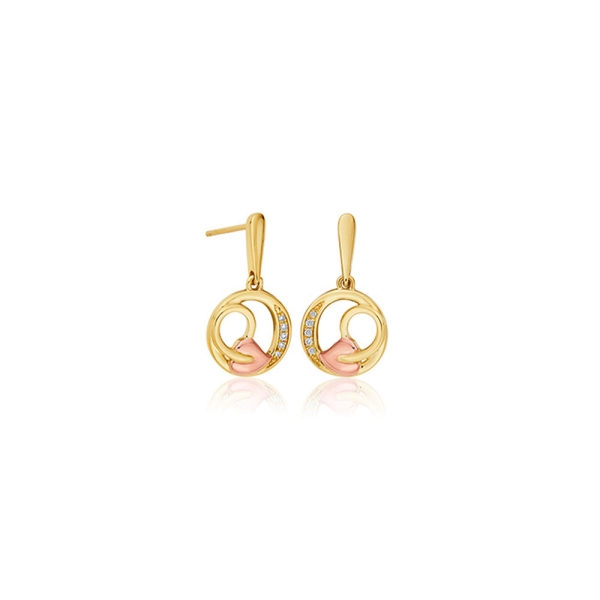 Clogau Gold Tree of Life Circle Diamond Drop Earrings GTOL0034