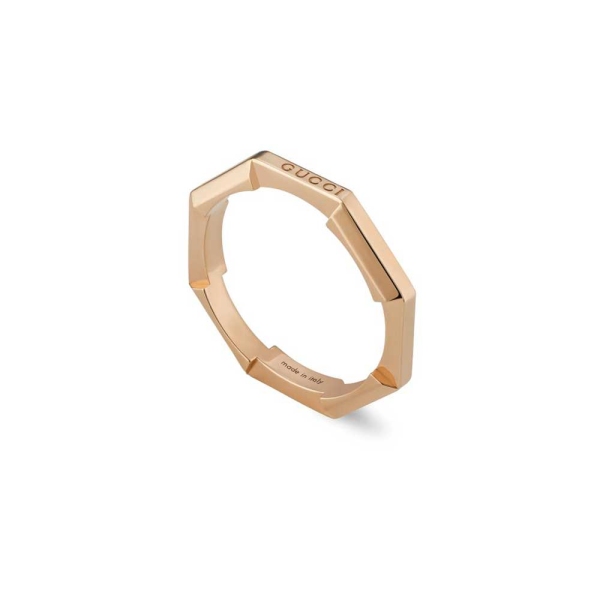 Gucci 18ct Rose Gold Link To Love Ring 3mm YBC662194002011