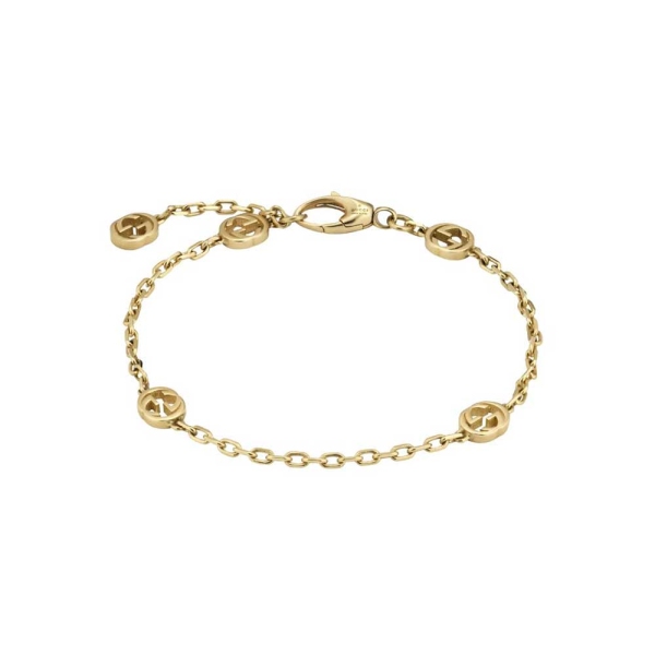 Gucci 18ct Yellow Gold Interlocking G Bracelet 17cm YBA629904001017 