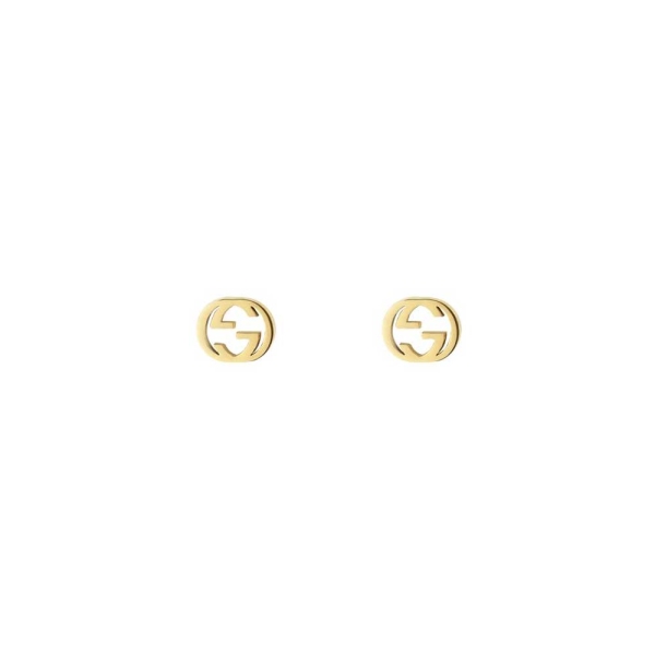 Gucci 18ct Yellow Gold Interlocking G Stud Earrings YBD66211100100U 