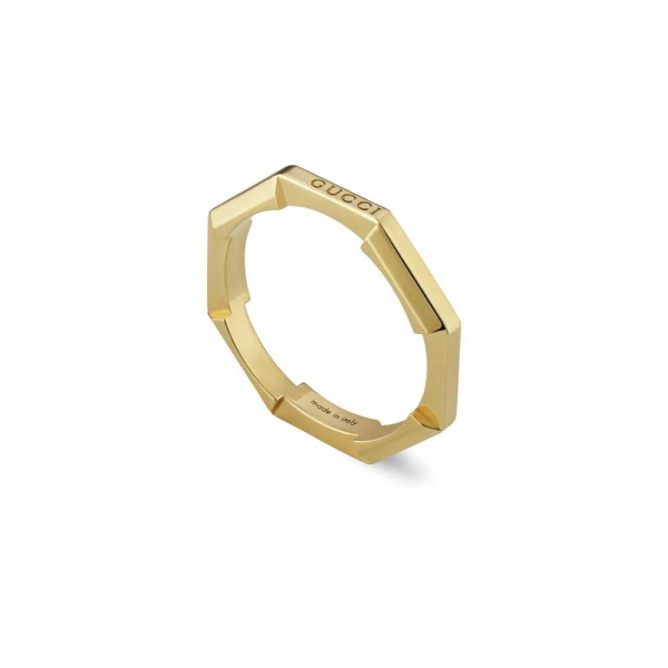 Gucci 18ct Yellow Gold Link To Love Ring 3mm YBC662194001012