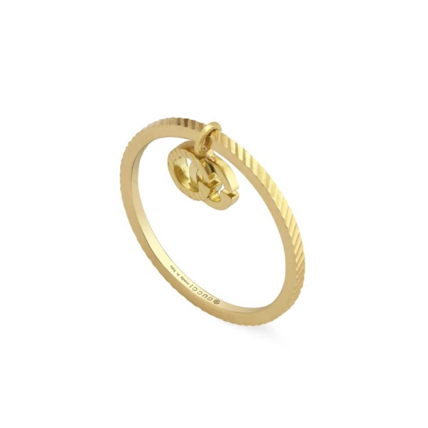 Gucci GG Running 18ct Yellow Gold Ring With Charm YBC648599002012
