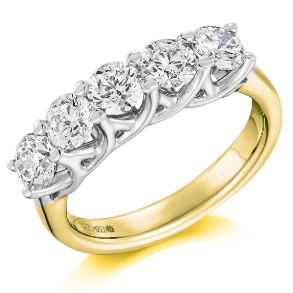 18ct Yellow & White Gold Brilliant Cut 1.75ct Diamond Ring