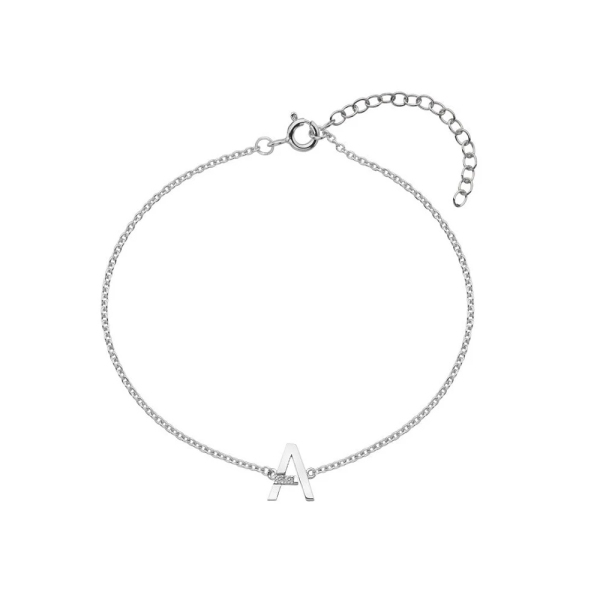 Hot Diamonds Silver Initial A Bracelet DL612