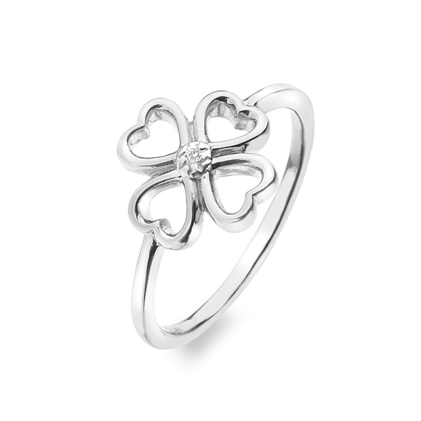 Hot Diamonds Silver Lucky in Love Ring DR215