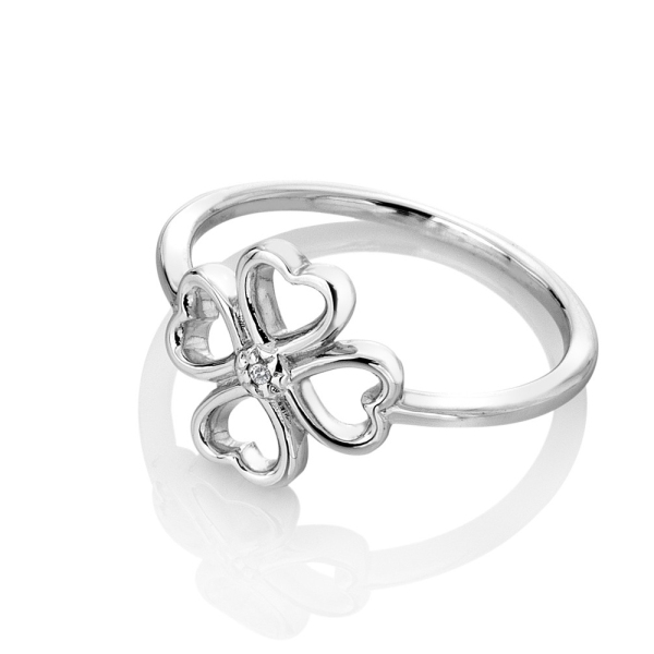 Hot Diamonds Silver Lucky in Love Ring DR215 