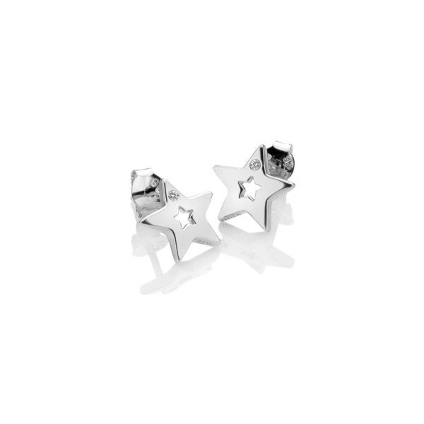 Hot Diamonds Silver Amulet Star Earrings DE587 