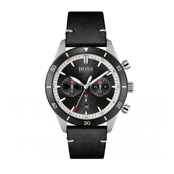 Hugo Boss Santiago Black Chronograph Strap Watch 1513864