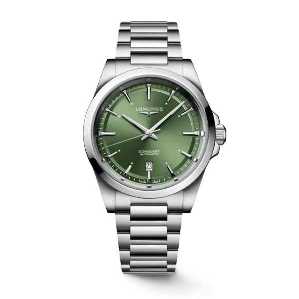 LONGINES Conquest 41mm Green Dial Bracelet Watch L3.830.4.02.6