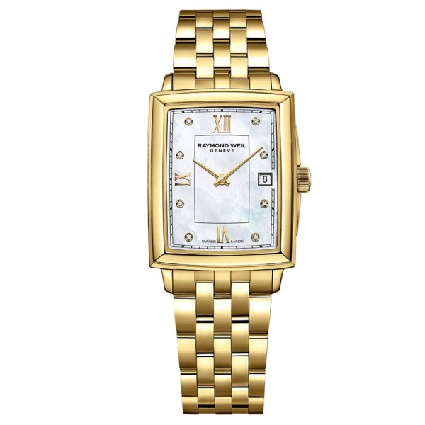 Raymond Weil Toccata Yellow PVD MOP Diamond Bracelet Watch 5925-P-00995