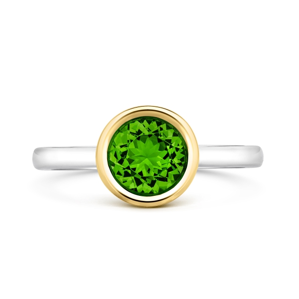 18ct White and Yellow Gold Peridot 1.36cts Ring