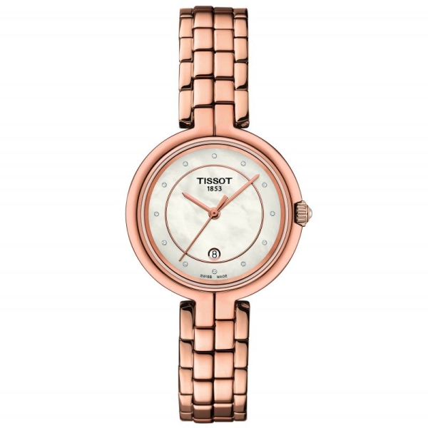 Tissot RGP Flamingo MOP Diamond Bracelet Watch T0942103311602