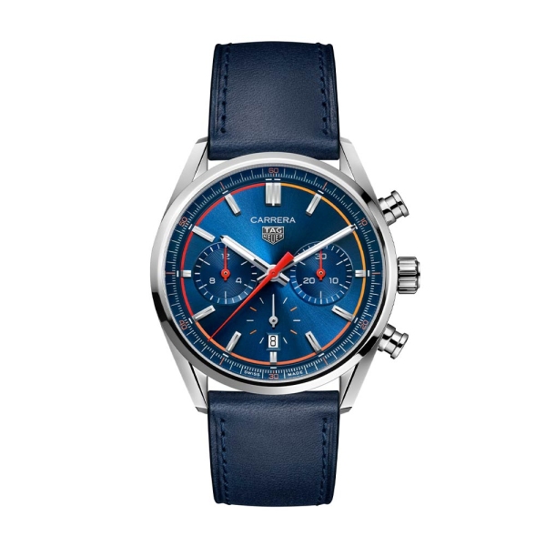 TAG Heuer Carrera Chronograph Blue Dial Strap Watch CBN201D.FC6543