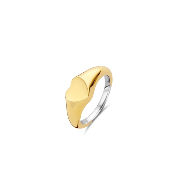 Tisento Silver & Yellow Gold Plate Heart Ring - 12221SY/54