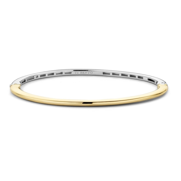 Ti Sento Silver with Yellow Gold Plated Polished Bangle 2889SY