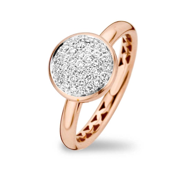 Tirisi 18ct Rose Gold Diamond Circle Pave Cocktail Ring