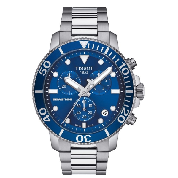 Tissot Seastar 1000 Blue Chronograph Bracelet Watch T1204171104100