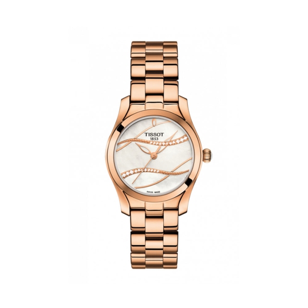 Tissot T Wave Rose Plated Bracelet Watch T1122103311100