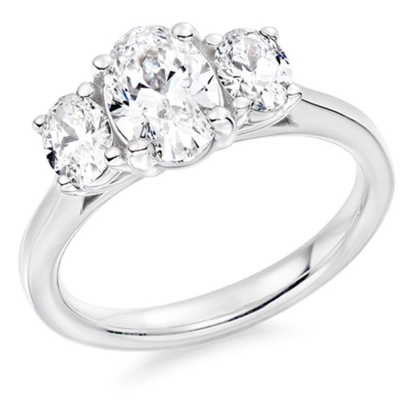 Platinum Oval 3 Certificated Diamond Ring 1.20cts