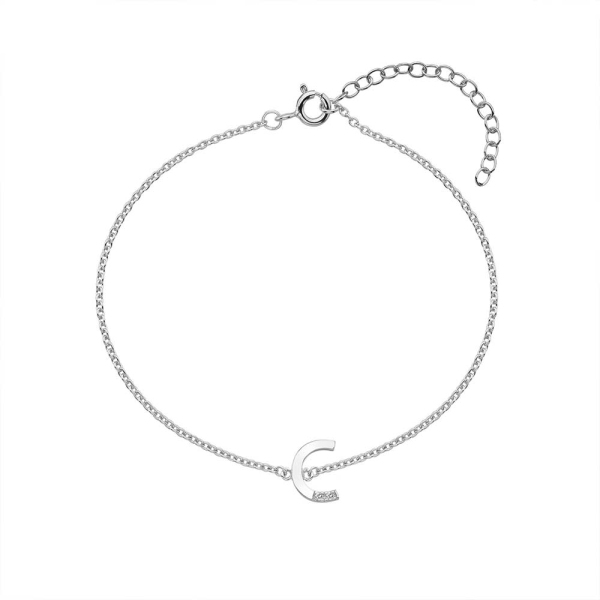 Hot Diamonds Silver Initial C Bracelet DL614