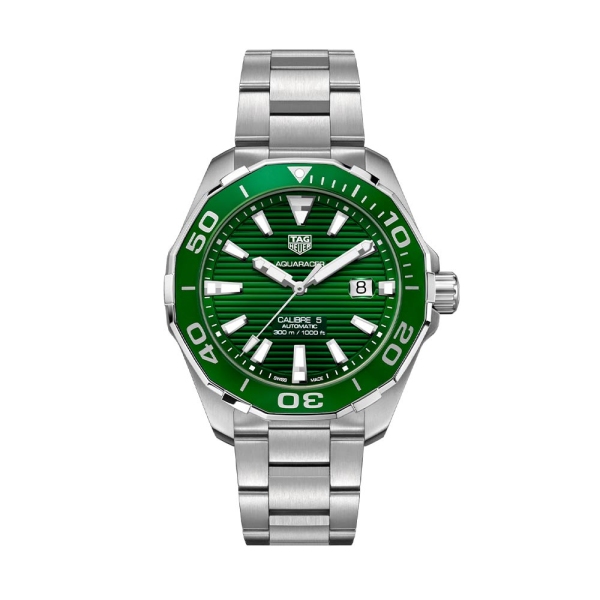 TAG Heuer Aquaracer 300m Green Dial Bracelet Watch WAY201S.BA0927