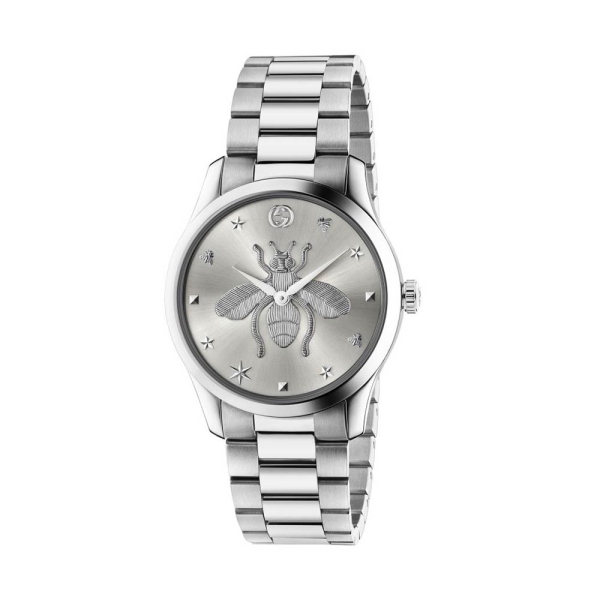 Gucci Timeless 38mm Silver Dial Bracelet Watch YA1264126